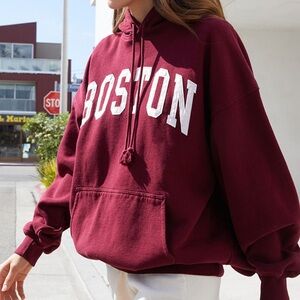 Brandy Melville Red Boston Oversized Hoodie